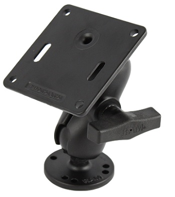 RAM Mount Plastic Short Open Socket Arm System with Round Base and 1 inch Ball 