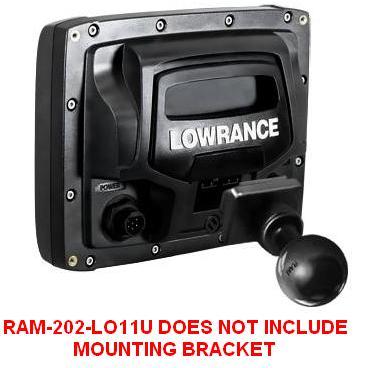 RAM-202U-LO11 RAM Mount Quick Release Adapter & Mount Plate for Lowrance  Elite-5 & Mark-5 Series Fishfinders