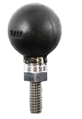 RAM B size 1″ diameter rubber ball on a 2.43″ x 1.31″ diamond