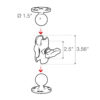 RAM® Double Socket Arm - C Size Short
