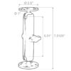 RAM® Universal Double Ball Mount with Two Round Plates - B Size Long