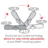 RAM® Universal Double Ball Mount with Two Round Plates - B Size Long