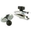 RAM® Chrome Double Socket Arm with Round Plate - Medium Arm