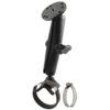 RAM® Double Ball Strap Hose Clamp Mount with Round Plate - Long
