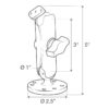 RAM® Double Ball Drill-Down Mount with Diamond Plate - Medium