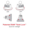 RAM® Twist-Lock™ Suction Cup Mount for Garmin nuvi 1440, 1490T + More