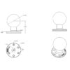 RAM® Large Round Plate with 6-Hole Pattern and Ball - E Size
