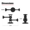 RAM® Dual Straight Pivot Magnetic Mount with Knob