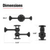 RAM® Dual Straight Pivot Mount with Knob