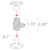 RAM® Composite Double Socket Arm - B Size Short