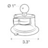 RAM® Twist-Lock™ Composite Suction Cup Base with Ball