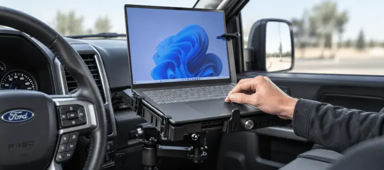 Ford F 150 No Drill Laptop Mount with RAM® Tough Tray™ III